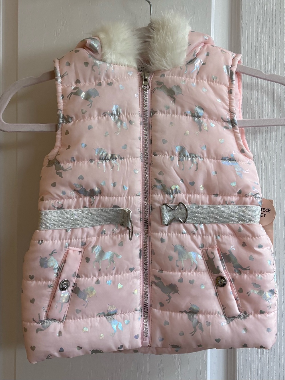 Girls Unicorn Puffer Vest